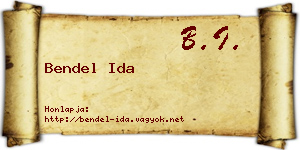 Bendel Ida névjegykártya